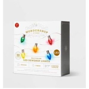 Wonder Shop LED String Multicolor Lights Dewdrop Silver Wire